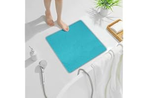 LXXHZZ Non Slip Shower Mat, Comfortable Bath mat for Textured Surface,Quick Drying Easy Cleaning Shower Floor Mat for Wet Area,Without Suction Cups Blue 23 x 23