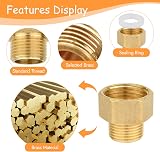 Svalor 1/2 in Female to 3/8 in Male BSP Brass Hex Bushing Connector 2pcs view 4
