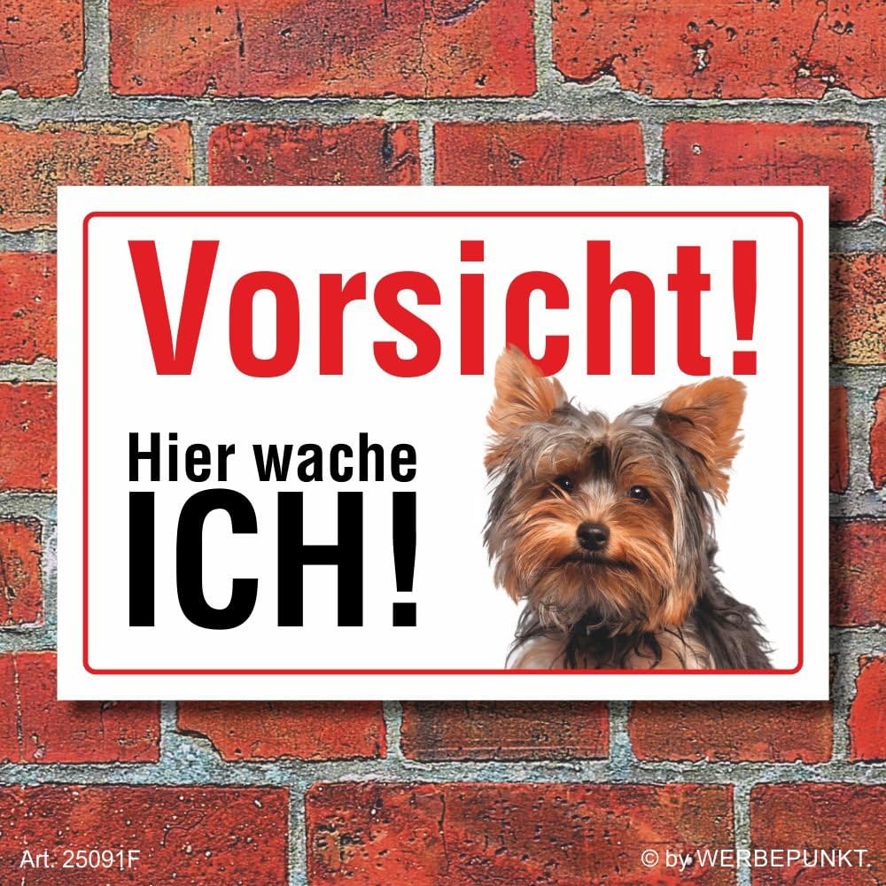 Hinweisschild 'Vorsicht 5 Sekunden Schäferhund' – Alu-Verbund 3mm, 300x200mm, Wetterfest