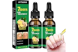 JEWSUVA Ginger Nail Growth Serum, 7 Days Nail Treatment, Ginger Nail Treatment, Ginger Cuticle Care Oil for Strengthen & Promote Nail Growth (2Pcs)