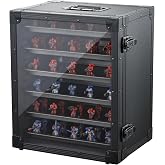 Miniature Carrying Case Display Case 6 Magnetic Tray for Warhammer Tabletop | 6 adjustable magnetic trays storage, stackable miniature display case, pre-drilled for lighting, fits for 40k armies