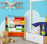 Hyfive Kids Bookshelf 4 Tier Colourful Fabric Sling Shelves 62x26.5x60.5cm view 5