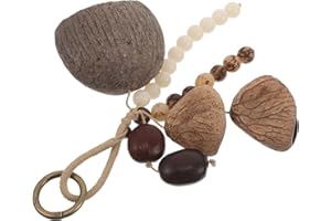 TOYANDONA Natural African Nutshell Rattle Shaker Handheld Bell for Yoga Meditation Music Therapy and Rhythm