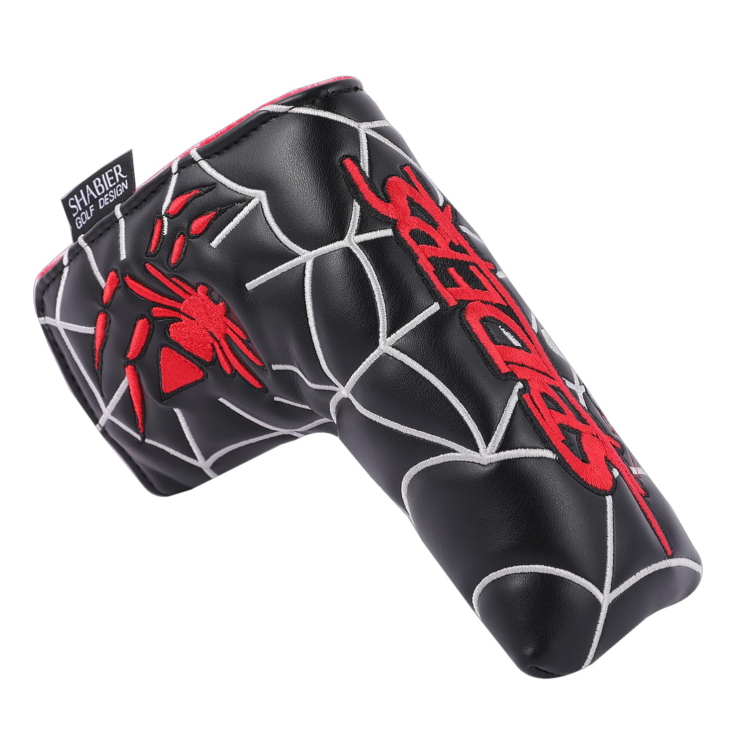 SHABIER Black Golf Blade Head Cover with The Red Spider Design for Blade Golf Putter Head Cover