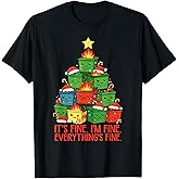 It's Fine I'm Fine Everything is Fine Christmas Dumpster T-Shirt