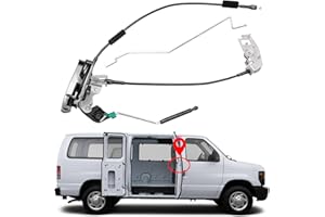 YINLOWA Side Door Latch Assembly with Cable & Rod for Ford E150 E250 E350 Econoline Van Right Passenger Side Hinged Door Cable Repair Kit Replace # 8C2Z-15264A00-B, 8C2Z15264A00B