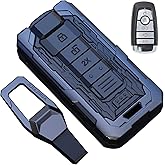 Mtverver Key Fob Cover for Ford, for Ford Heavy Metal Key Fob Cover Case, for Explorer Bronco Escape Edge Expedition Mustang F150 Fusion Ranger Lincoln Premium Key Case Remote Key Holder (Black)
