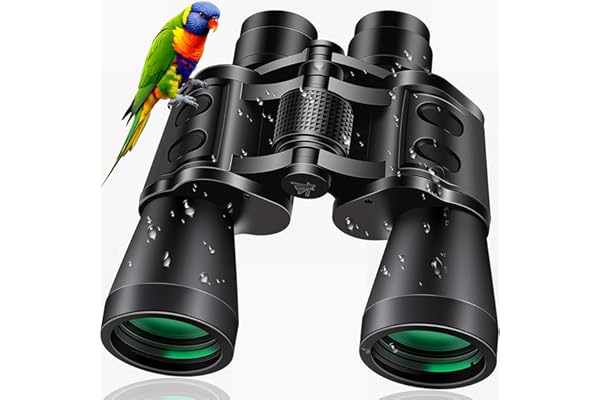 Sfeoot 20x50 High Powered Binoculars for Adults, Clear Durable Binoculars for Bird Watching Sightseeing Wildlife Watching Travel Hunting Football Games Stargazing with Carrying Case & Strap