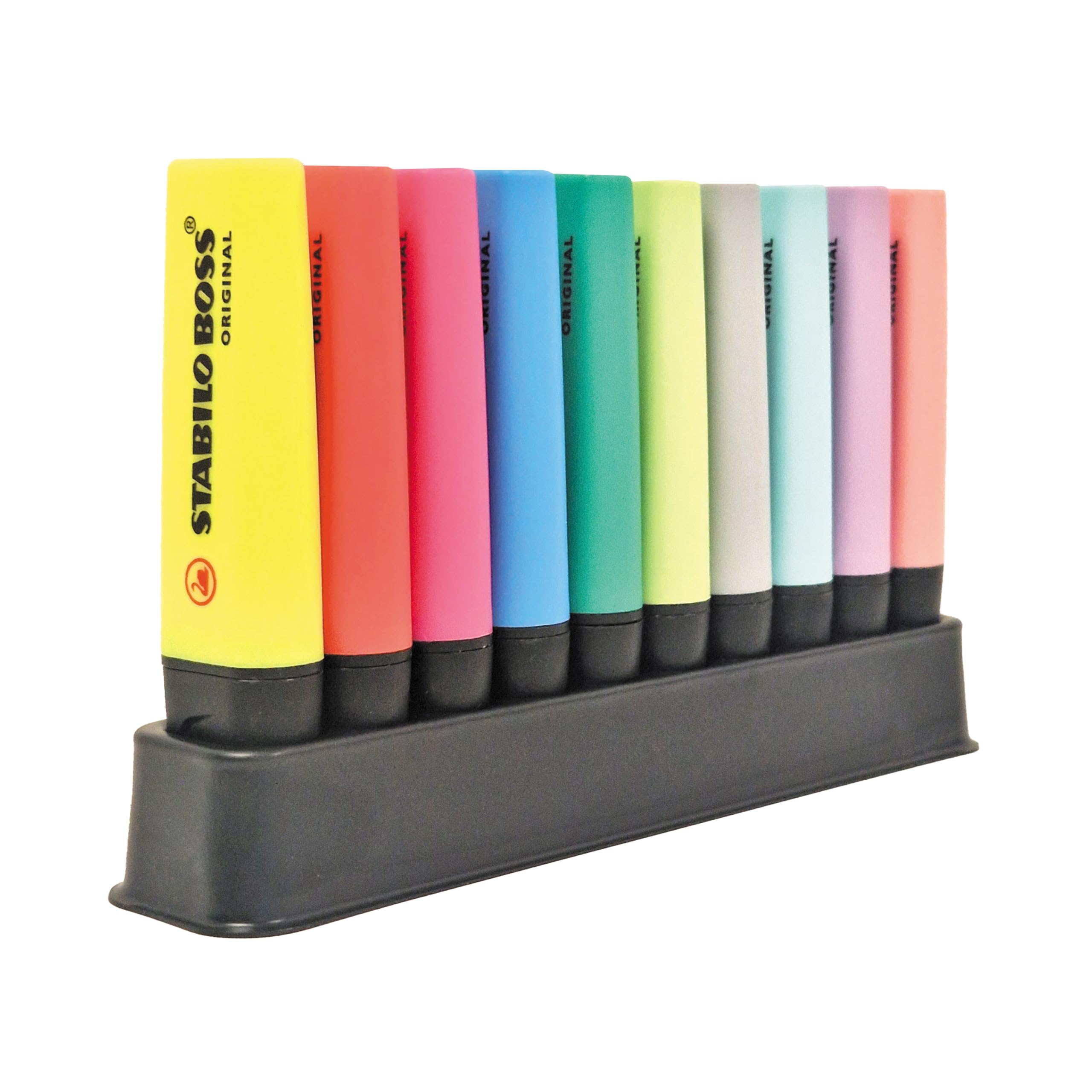 STABILO BOSS ORIGINAL - Highlighter - Deskset of 10 - with 5 Neon Colours and 5 Pastel Colours