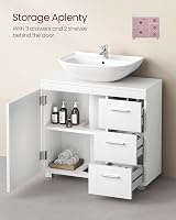 VASAGLE Vanity Unit 3 Drawers 2 Compartments 30 x 70 x 64 cm Cloud White view 5