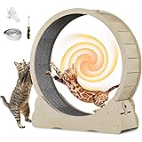 Homegroove Cat Exercise Wheel for Indoor Cat, 45" Large XL Cat Running Wheel with Carpeted Runway, Cat Treadmill Wheel for Ki