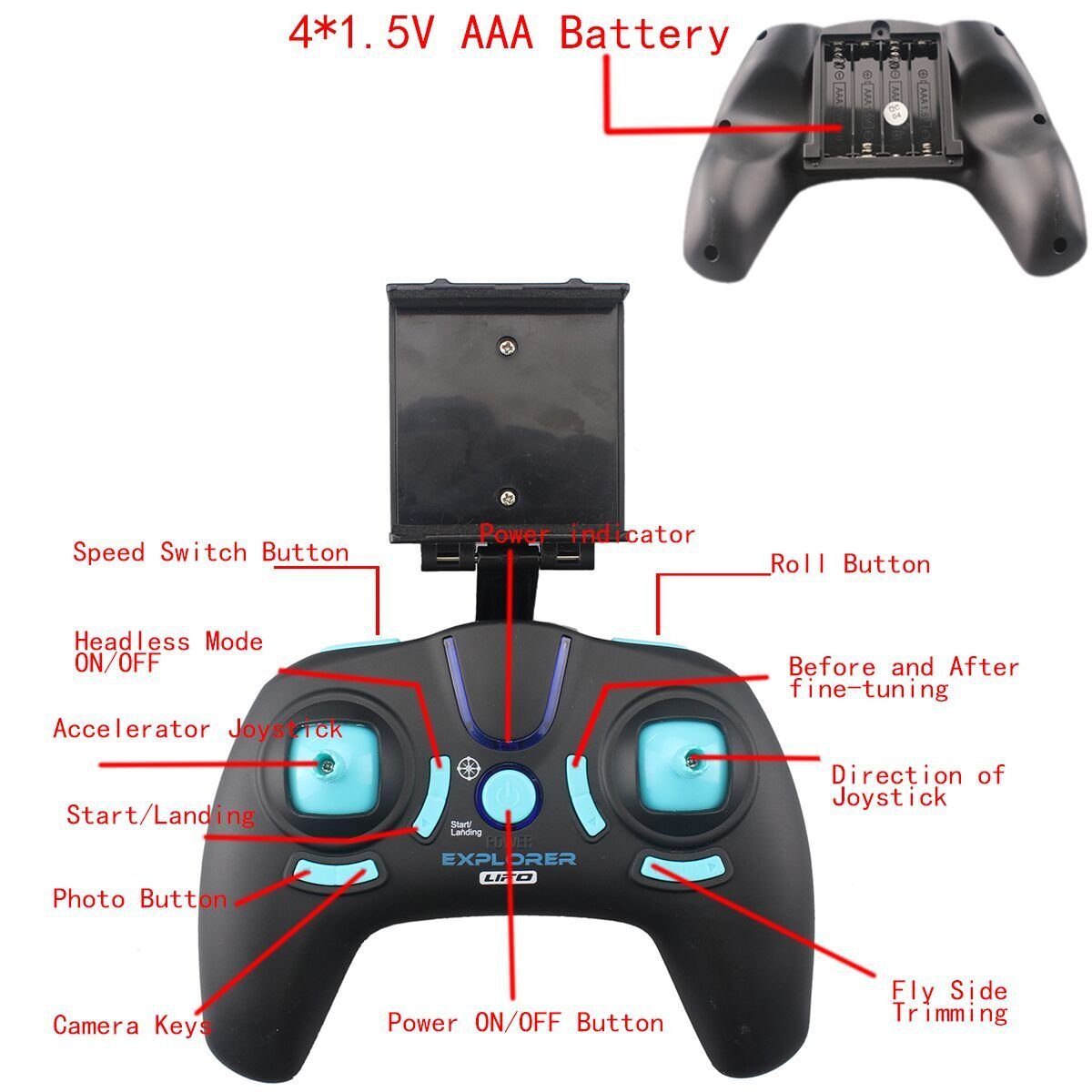 Fistone RC Drone WIFI FPV Quad-rotor 2.4G 4-Axis Gyro Altitude Hold Helicopters Portable Aircraft 3D Flip Remote Control UFO Exploration multirotors HD Camera Electronic Hobby Toys(Green)