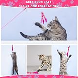 Cobee Cat Feather Toys Soft Wand Toy with Bell Pompom 80 cm Cat Teaser view 5