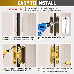 Loodmeo 6inch Hidden Door Hinges Invisible Hinges