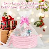 Lotvic Pink Large Gift Basket Kit 43x32x18cm with Bags and Bows view 2