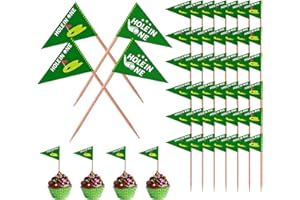 50pcs Hole in One Golf Toothpick Flags, Mini Golf Themed Cake Toppers Food Stick Flag Cupcake Decor for Birthday Party Celebr
