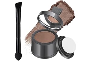 MOOMARTO Hairline Powder with Brush – Root Touch Up & Hair Shading Powder, Long-Lasting Matte, Sweat & Humidity Resistant, Covers Thinning Edges/Wide Part/Gray Roots – Travel-Friendly Compact [Dark Brown]