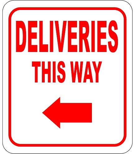 Eveokoki Aluminiumschild 20x30 Cm | 'Please Deliver All Packages To Back Door' Mit Pfeil