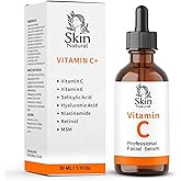 Skin Natural Vitamin C Serum for Face with Hyaluronic Acid & Vit E - Brightening Vitamin C Face Serum for Dark Spots & Anti Aging Facial Care - Natural Facial Serums for All Skin Types - 1 fl. oz