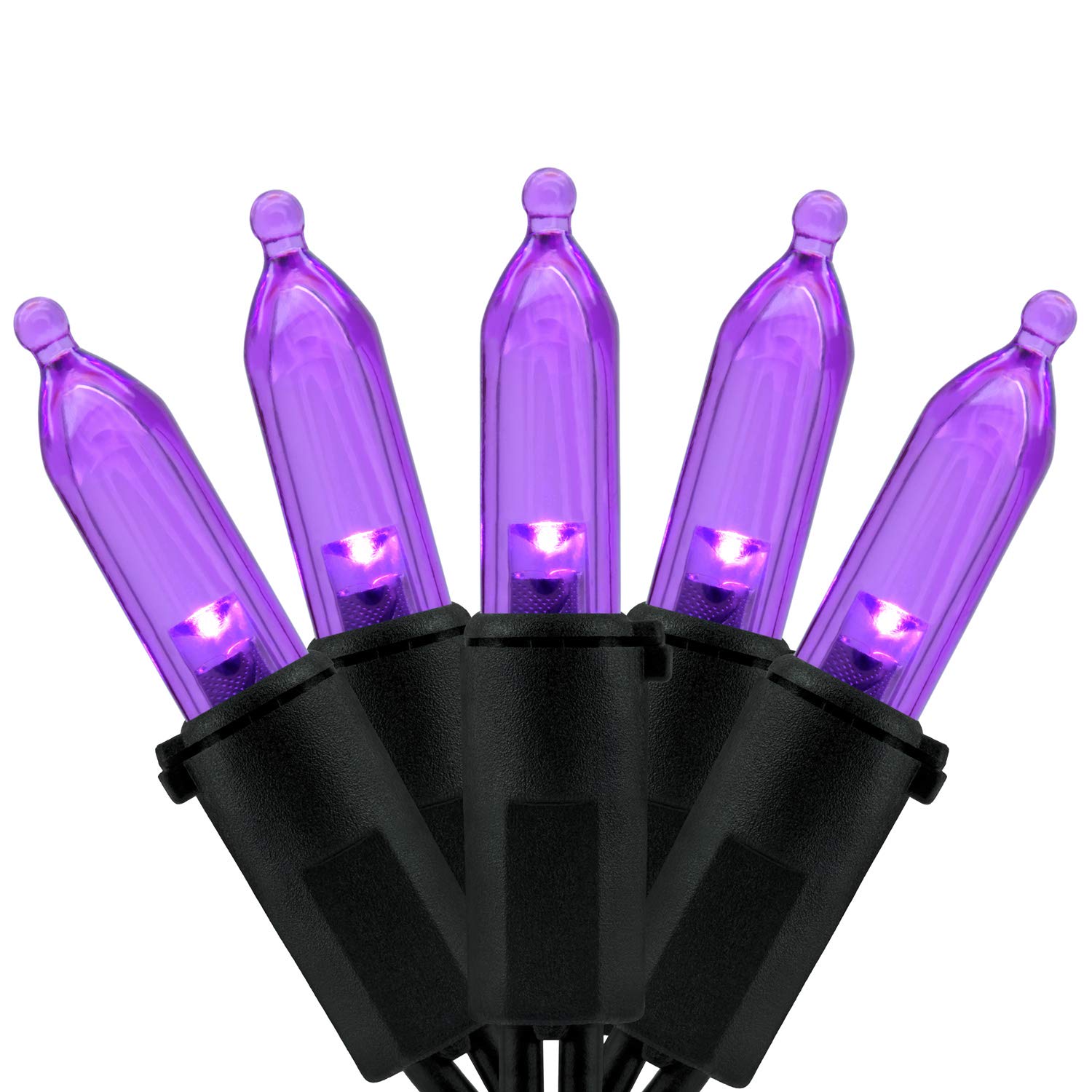 YULETIME 200 Purple LED Christmas Lights with Black