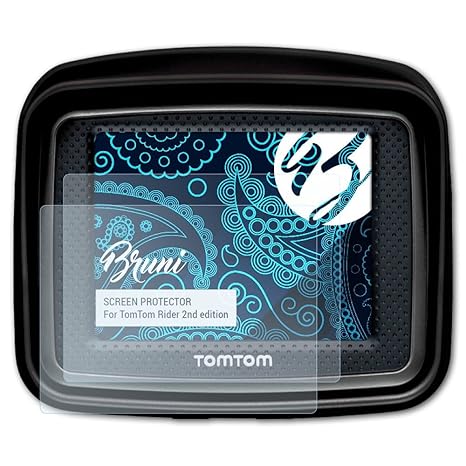 Bruni Schutzfolie für Tomtom Rider 2nd Edition Folie, glasklare Displayschutzfolie (2X)