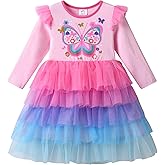 DXTON Toddler Girls Dress Long Sleeve Tutu Winter Birthday Party Dress for Little Girl 3-8T