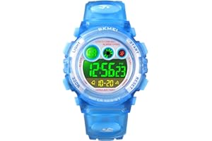 cofuo Kids Digital Sport Watch for Boys Girls, Kid Waterproof Electronic Multi Function Casual Outdoor Watches, 7 Colorful LED Luminous Alarm Stopwatch Wristwatch