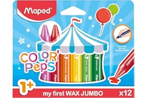 Maped Color'Peps My First Jumbo Triangular Wax Crayons, Pack of 12