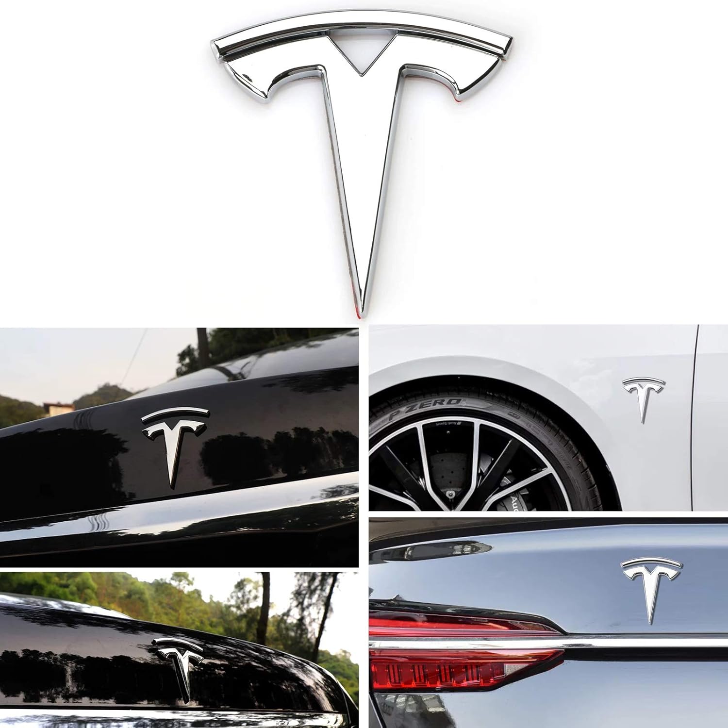 1pc for Tesla 3D Logo Metal Emblem Car Side Window Badge