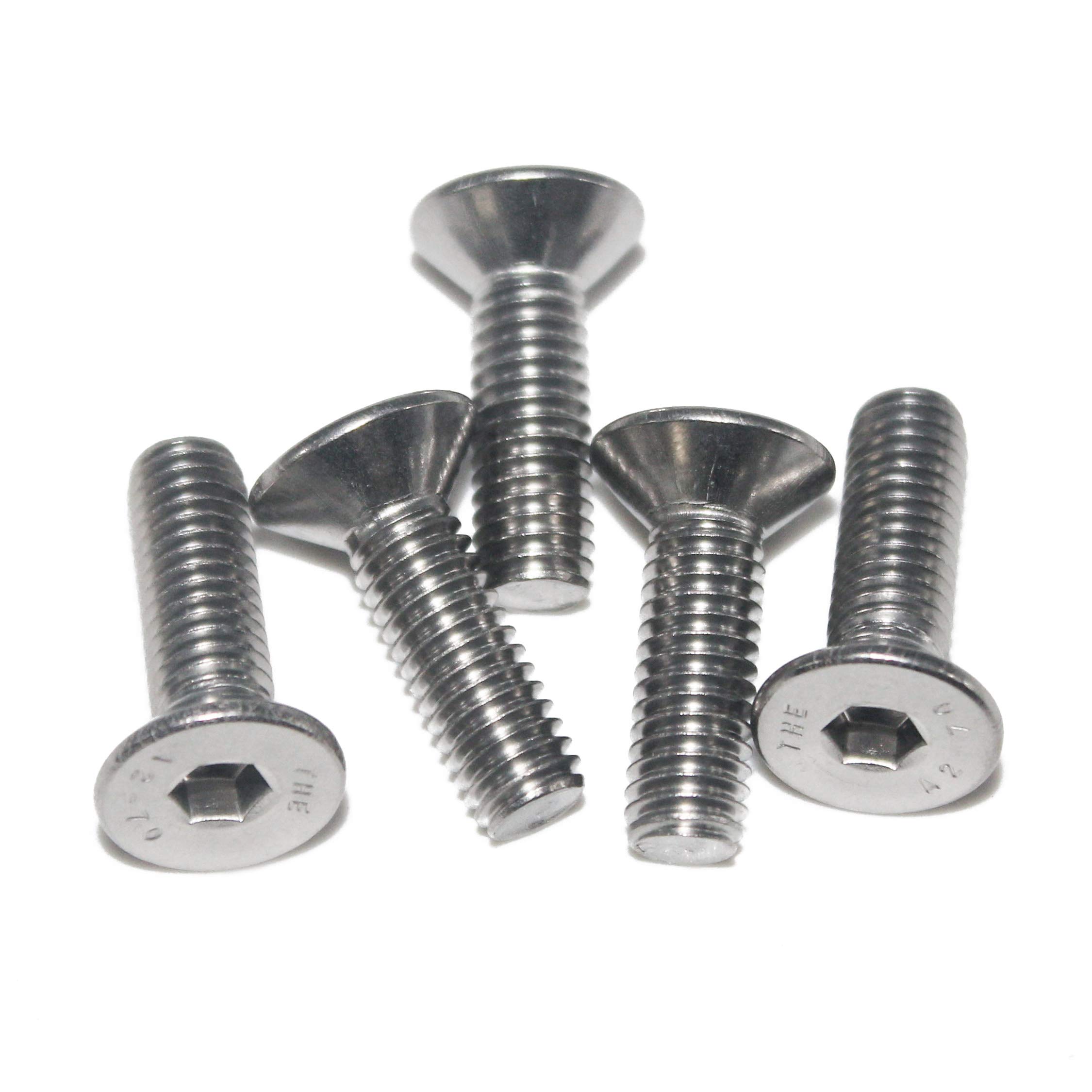 Countersunk Screws M6 x 35 DIN 7991 with Hex Socket (ISK) Stainless Steel A2 (Pack of 25) - V2A Countersunk Screws with Full Thread