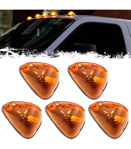 5x Amber LED Cab Roof Marker Lights Kit For 99-16 Ford F250 F350 F450 Super Duty