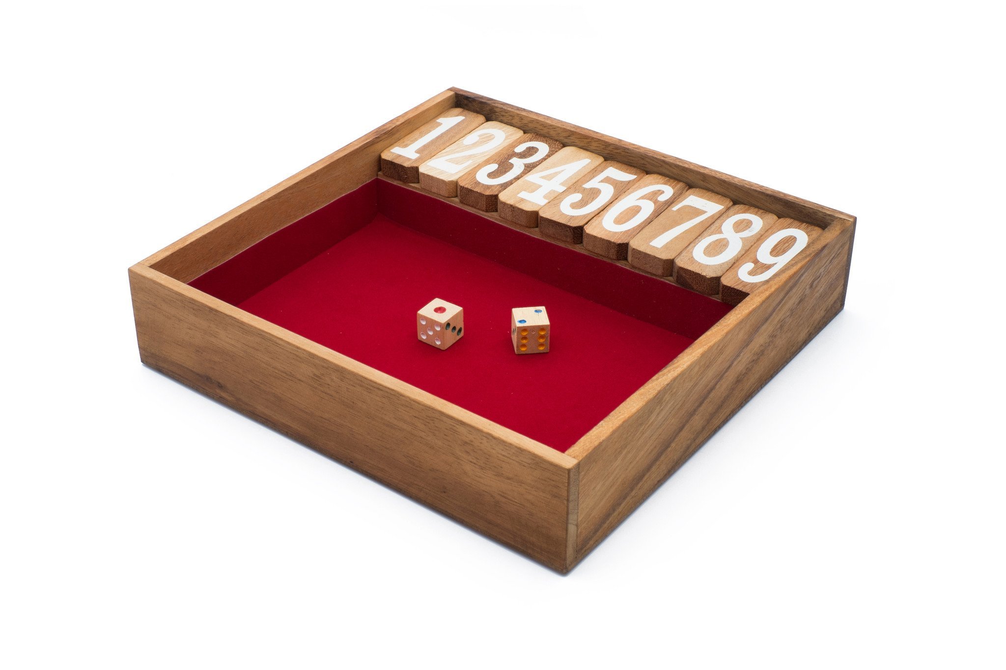 Shut The Box: Handmade Classic Dice Game – Traditional Strategy, Math Counting Board Game for Pub/Bar