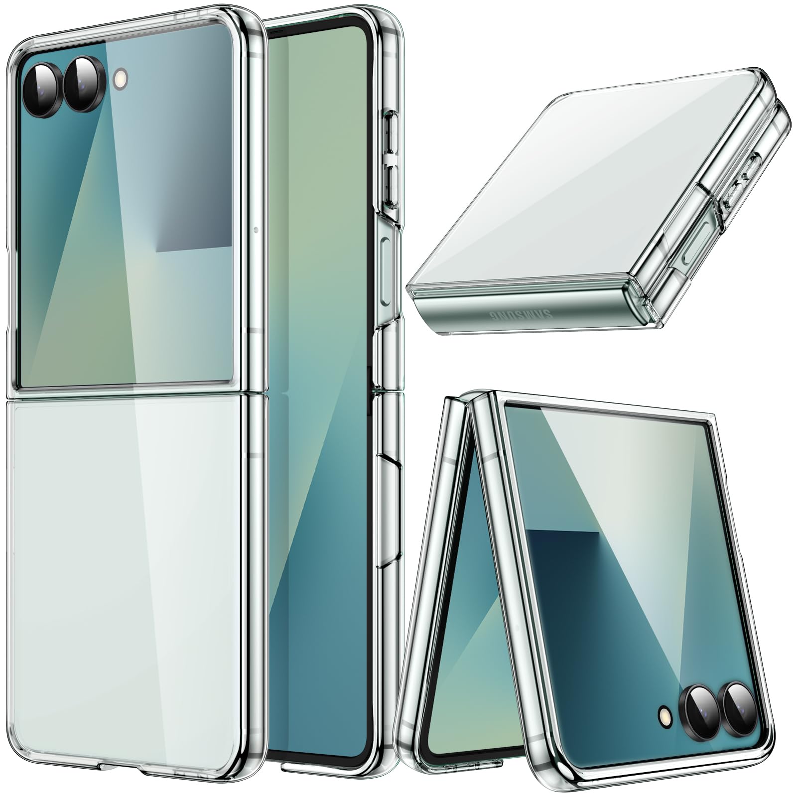 JETech Case for Samsung Galaxy Z Flip 7 2025, Crystal Transparent Hard ...