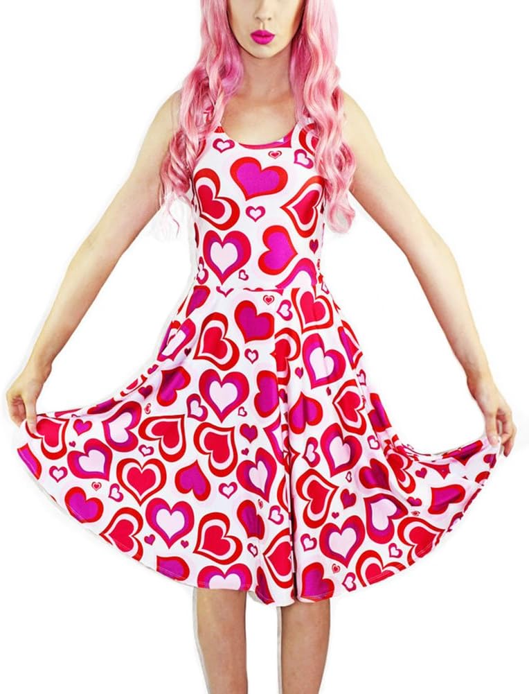 Sister Amy Women's Printed Elastic Sleeveless Breathable Camisole Skater Dress