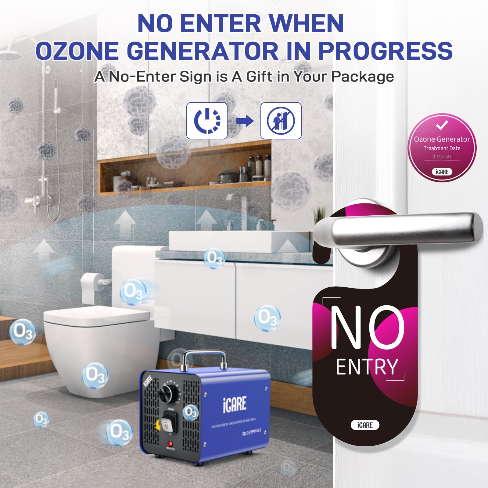 45,000mg/h Commercial Ozone Generator with 600mg/h Water Ozone - Smart Air & Water Purifier for Home, Car, Smoke, Pet Odor Removal, Fruit/Vegetable/Meat/Sea Food Cleaning