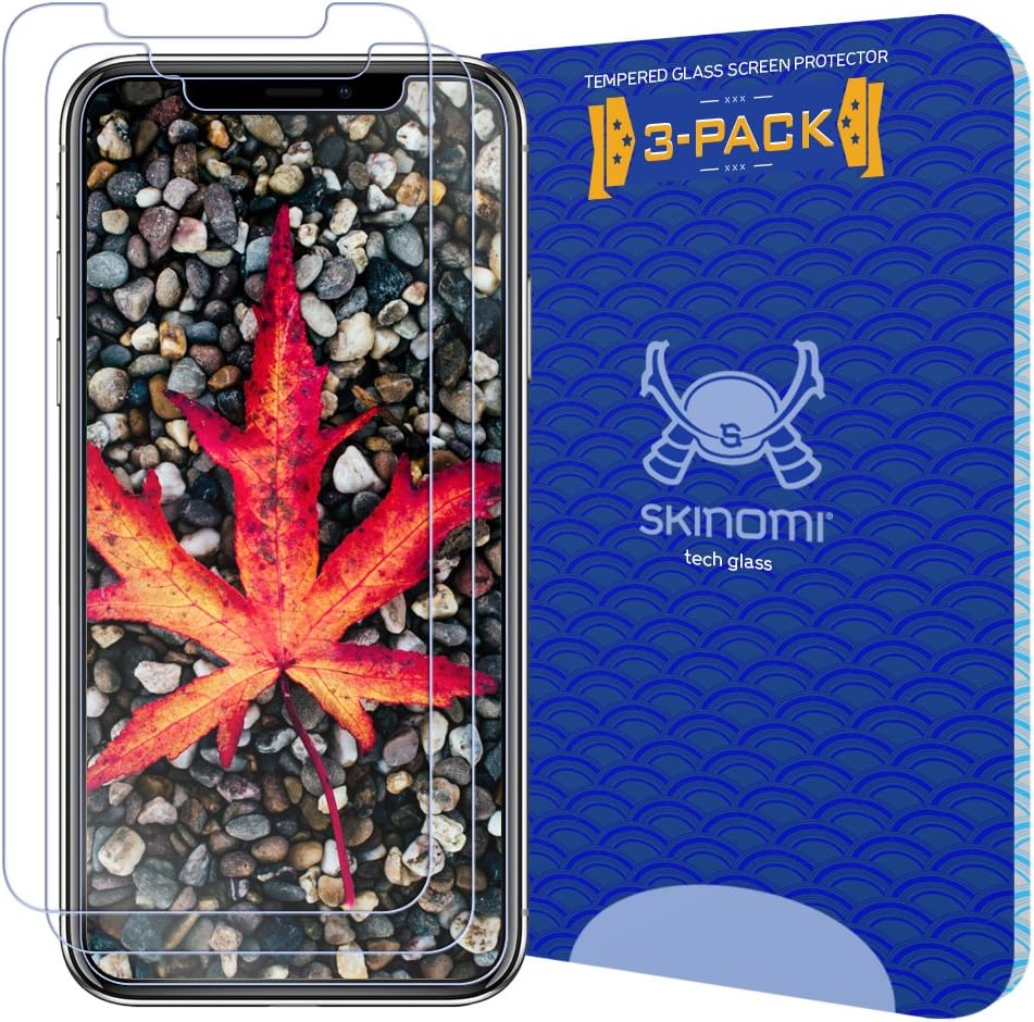 SkinomiTemperd Glass Screen Protector Compatible with iPhone X/iPhone 11 Pro/iPhone Xs (3-Pack) [Case Friendly] [Scratch Resistant] [HD Clear]