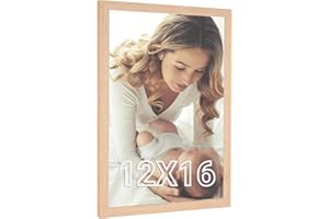 JDZIVTOP Natural 12x16 Picture Frame, 16x12in Poster Frame Rustic Beige, 12 by 16 Canvas Frame, Gallery Family Concert Portrait Photo Wall Frame, Anniversary/Birthday/Wedding/Thank you/Christmas Gift
