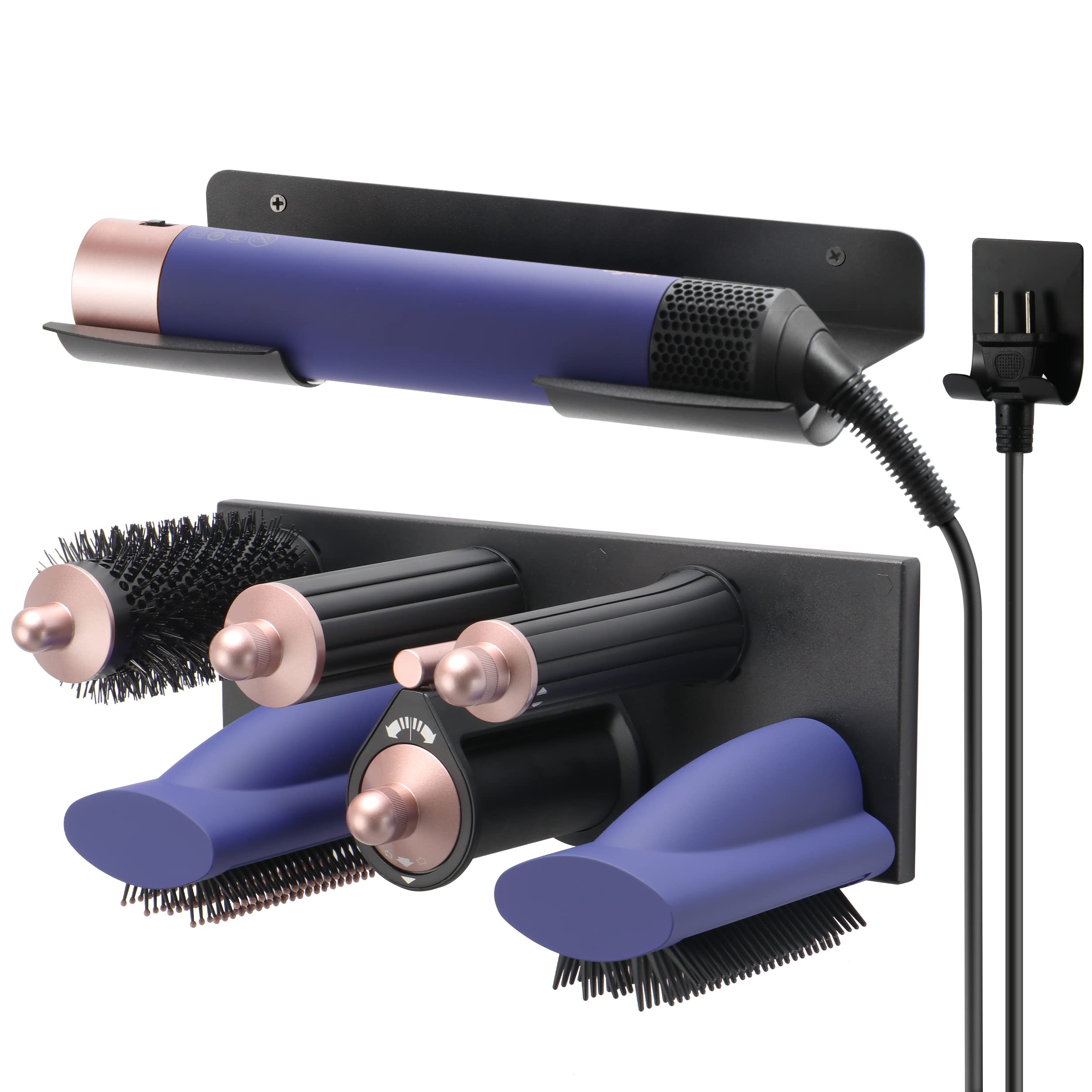 Photo 1 of MyLifeUNIT Storage Holder for Dyson Airwrap Curling Iron New Complete, Metal Wall Mount for Dyson Air Wrap Accessories Organizer with Non-Slip Silicone Pad for Bathroom Bedroom Hair Salon Barbershop