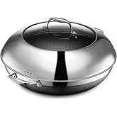 HexClad 14" Hybrid Nonstick Wok &amp; Lid, Induction-Ready, Dishwasher Safe | Stay-Cool Handles, Dishwasher and Oven Safe up to 900&deg;F, Compatible with All Cooktops