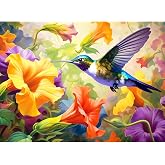 VOLUVOLU 500 Piece Puzzle for Adults, Flower Hummingbird Jigsaw Puzzles | Bird Adult Jigsaw Puzzles 500 Pieces,Birthday Party for Family Adults Funny Puzzle
