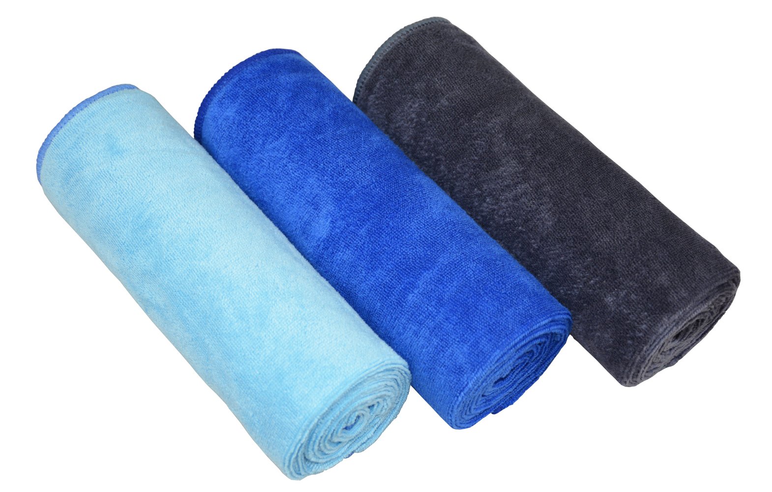 MAYOUTH Microfibre Sports Towels Fast Drying & Absorbent Gym Towel Workout Sweat Towels for Gym Fitness,Yoga, Camping 3-Pack 40cm X80cm, Dark Blue+Light Blue+Grey