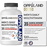 Oppuland - Men's Daily Multivitamin for Adults - Magnesium, Zinc, Selenium, Biotin, Chromium, B-Complex - Multi itamin Plus Supplements for Energy, Prostate, Heart, and Immune Health - 120 Capsules