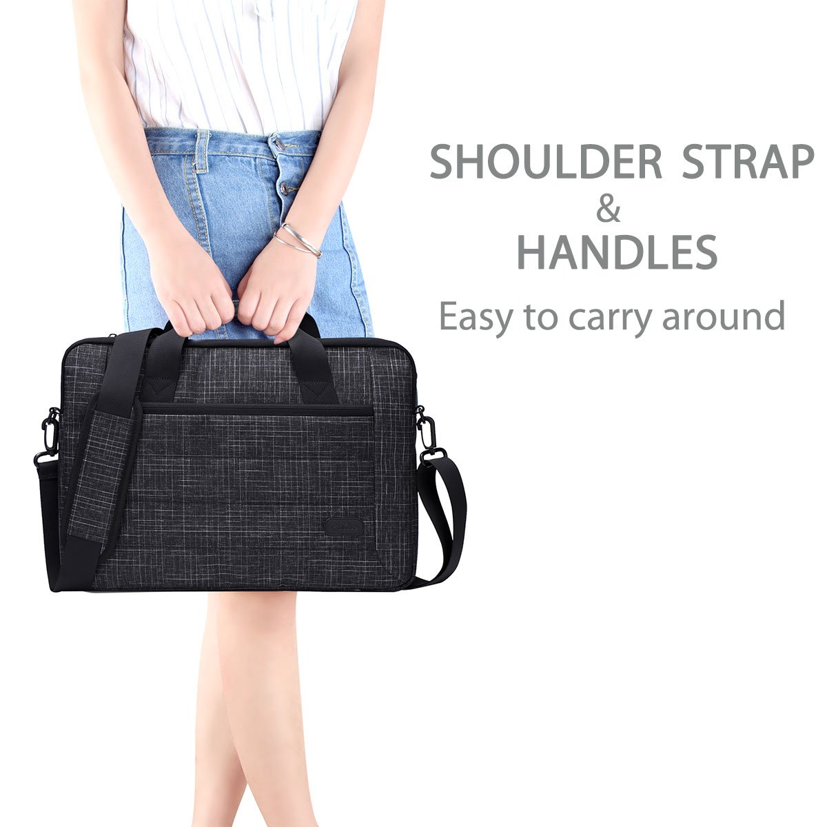 ProCase 14-15.6 Inch Briefcase Messenger Bag with Shoulder Strap and Handle for MacBook Pro 16”, 14 15 Inch Laptop Surface Book 3 15