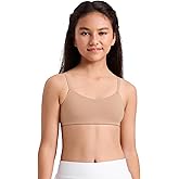 CRZ YOGA Girls Softness Mold Softhold Training Bra - Casual Everyday Tops V Neck Adjustable Straps Kids Teen