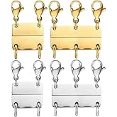 Layering Necklace Clasp 18 K Gold and Silver Separator for Stackable Necklaces