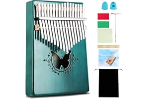 RANMING Kalimba Finger Piano kalimba 17 keys Portable Mbira Finger Piano with Tune Hammer Flannel Bag,Cleaning Cloth,Thumb Piano Key Stickers,Finger Covers,Adults Beginners and Music Lovers Gifts