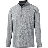 M MAELREG Quarter Zip Pullover Men Dry Fit Brushed Performance Long Sleeve Mock Neck Sports Golf 1/4 Zip Sweatshirts for Men