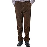 Alimens & Gentle Men's Corduroy Pant Straight Fit Flat-Front Casual Chino Pants