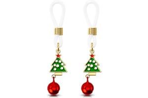 OUFER Fake Nipple Piercings Jewelry, Christmas Day Non Piercing Rings, Adjustable Bars, Faux Jewelry for Women Men