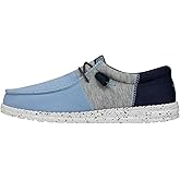 HEYDUDE Wally Tri Varsity Light Blue Size M6 | Men's Shoes | Men's Slip On Loafers | Comfortable & Light-Weight